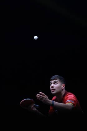 2026 WTT Europe Smash - Sweden - Main Draw - 12 August 2026 - Day 3 Kanak Jha of the United States competes against Fang Bo of Kazakhstan during the Men s Singles Round of 64 at the 2026 Europe Smash at the Malmo Arena in Malmo, Sweden, on August 11, 2026. Malmo Sweden  Copyright: xRemyxGrosx originalFilename:gros-europesm260812_npxfP.jpg