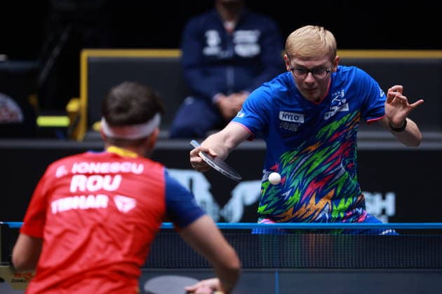 2026 WTT Europe Smash - Sweden - Main Draw - 12 August 2026 - Day 3 Felix Lebrun of France competes against Eduard Ionescu of Romania during the Men s Singles Round of 64 at the 2026 Europe Smash at the Malmo Arena in Malmo, Sweden, on August 11, 2026. Malmo Sweden  Copyright: xRemyxGrosx originalFilename:gros-europesm260812_nptVh.jpg