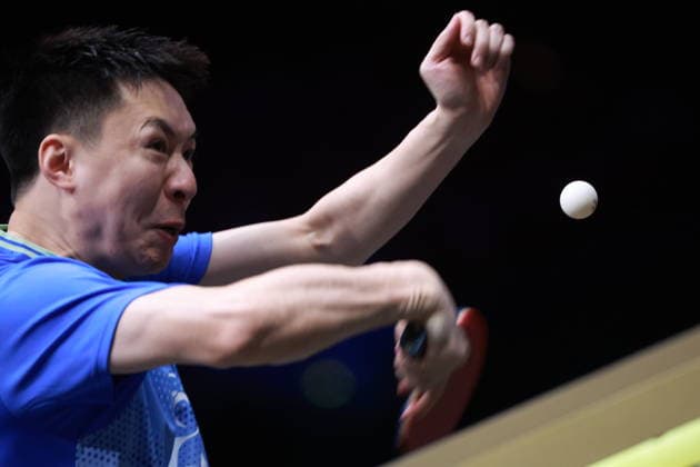 2026 WTT Europe Smash - Sweden - Main Draw - 12 August 2026 - Day 3 Fang Bo of Kazakhstan competes against Kanak Jha of the United States during the Men s Singles Round of 64 at the 2026 Europe Smash at the Malmo Arena in Malmo, Sweden, on August 11, 2026. Malmo Sweden  Copyright: xRemyxGrosx originalFilename:gros-europesm260812_npVJr.jpg