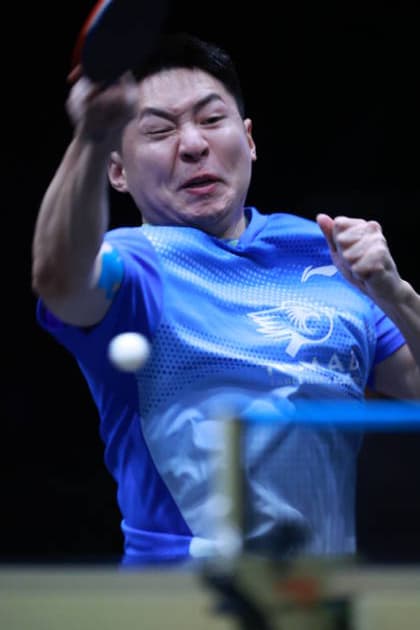 2026 WTT Europe Smash - Sweden - Main Draw - 12 August 2026 - Day 3 Fang Bo of Kazakhstan competes against Kanak Jha of the United States during the Men s Singles Round of 64 at the 2026 Europe Smash at the Malmo Arena in Malmo, Sweden, on August 11, 2026. Malmo Sweden  Copyright: xRemyxGrosx originalFilename:gros-europesm260812_npiAB.jpg