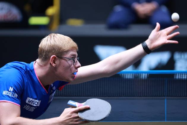 2026 WTT Europe Smash - Sweden - Main Draw - 12 August 2026 - Day 3 Felix Lebrun of France competes against Eduard Ionescu of Romania during the Men s Singles Round of 64 at the 2026 Europe Smash at the Malmo Arena in Malmo, Sweden, on August 11, 2026. Malmo Sweden  Copyright: xRemyxGrosx originalFilename:gros-europesm260812_npkyJ.jpg