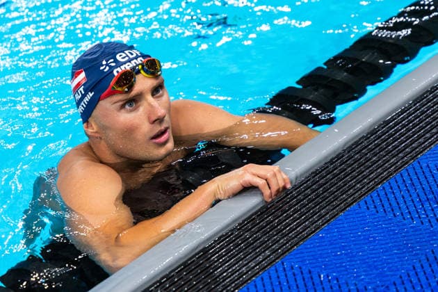 SWIMMING - EAC 2026 PARIS,FRANCE,12.AUG.26 - SWIMMING - European Aquatics Championships Paris 2026, warm up. Image shows Leon Opatril (AUT).  GEPAxpictures xPhilippxBrem