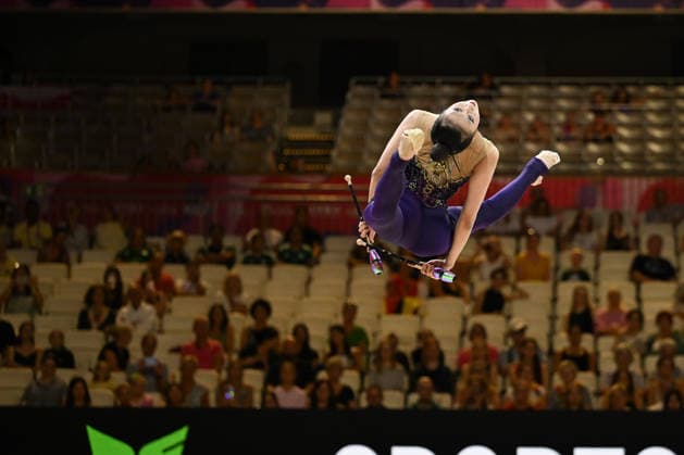 IPA87420344 - WANG Zilu (CHN) and her team at the 42nd Rhythmic gymnastics, Rhythmische Sportgymnastik, RSG World Championships in Frankfurt am Main, Germany, on August 12, 2026  Copyright: xFilippoxTomasi IPAxSportx xx 87420344