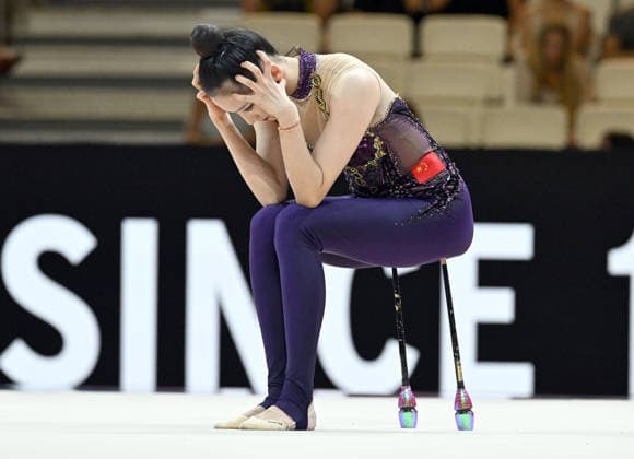 12.08.2026, xhbx, Rhythmische Sportgymnastik Weltmeisterschaft 2026, v.l. Zilu Wang (China) mit Keulen (DFL DFB REGULATIONS PROHIBIT ANY USE OF PHOTOGRAPHS as IMAGE SEQUENCES and or QUASI-VIDEO) Frankfurt am Main *** August 12, 2026, xhbx, 2026 Rhythmic Gymnastics World Championships, from left: Zilu Wang of China with clubs. DFL and DFB regulations prohibit any use of photographs as image sequences and or quasi-video. Frankfurt am Main
