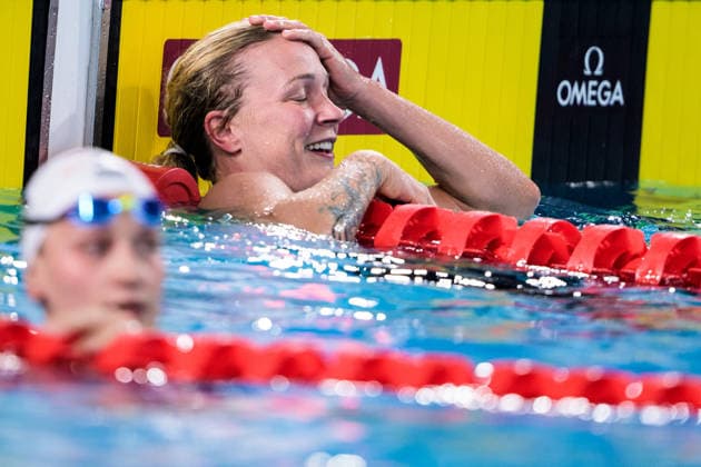 260812 Sarah Sjöström of Sweden reacts after competing in women™s 50 meters butterfly swimming finalduring day 13 of the 2026 European Aquatics Championships on August 12, 2026 in Saint-Denis. Photo: Joel Marklund BILDBYRAN kod JM JM0840 bbeng simning swimming svomming 2026 european aquatics championships em dam Sverige Sweden jubel *** August 12, 2026: Sarah Sjöström of Sweden reacts after competing in the women’s 50-meter butterfly final during Day 13 of the 2026 European Aquatics Championships on August 12, 2026 in Saint-Denis. Photo by Joel Marklund. BILDBYRAN code JM JM0840 bbeng swimming 2026 European Aquatics Championships EM women Sweden celebration  Copyright: JOELxMARKLUND BB260812JM095