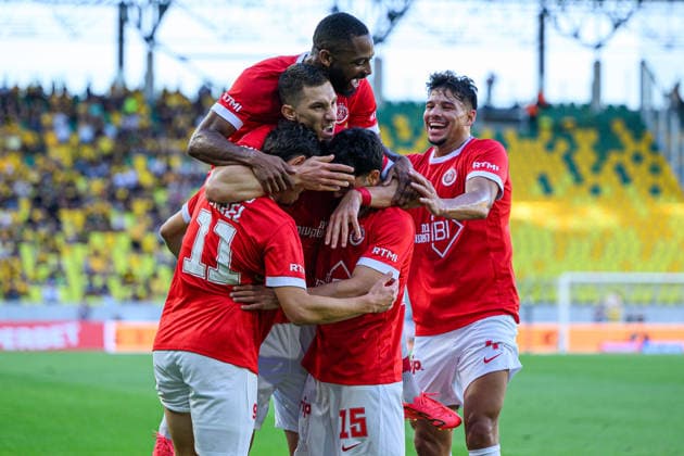 Hapoel Tel Aviv seen celebrating goal during UEFA Conference League 2026 27 3rd qualifying round 2nd leg match between teams of GKS Katowice and Hapoel Tel Aviv in Katowice, Poland (Tomasz Karczewski Ball Raw Images) Katowice Arena Katowice Poland Copyright: xTomaszxKarczewskix tomaszkarczewski_gks_hapoel_2627_TK2_0152
