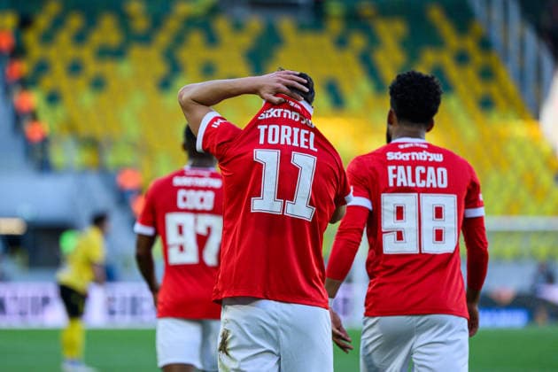 Stav Turiel seen celebrating goal during UEFA Conference League 2026 27 3rd qualifying round 2nd leg match between teams of GKS Katowice and Hapoel Tel Aviv in Katowice, Poland (Tomasz Karczewski Ball Raw Images) Katowice Arena Katowice Poland Copyright: xTomaszxKarczewskix tomaszkarczewski_gks_hapoel_2627_TK2_0179