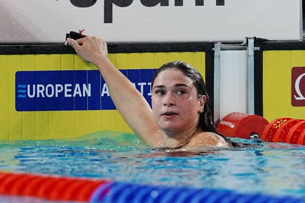 Benedetta Pilato bronze medal in the 100-meter breaststroke at the Swimming European Aquatics Championships Paris 2026, Paris, August 12, 2026  Copyright: xGianxMattiaxD Alberto LaPressex