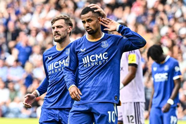 Newcastle United v Everton Pre-Season Friendly Iliman Ndiaye of Everton celebrates his goal with Kiernan Dewsbury-Hall during the Pre-Season Friendly match at Scottish Gas Murrayfield Stadium, Edinburgh 12 08 2026 UK Newspapers OUT Copyright: xJamiexJohnstonx FIL-23757-0104