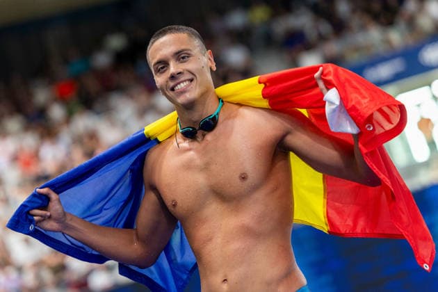 SWIMMING - EAC 2026 PARIS,FRANCE,12.AUG.26 - SWIMMING - European Aquatics Championships Paris 2026, 100m freestyle, men. Image shows David Popovici (ROU).  GEPAxpictures xPhilippxBrem