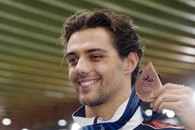 Thomas Ceccon bronze medal 200-meter backstroke at the Swimming European Aquatics Championships Paris 2026, Paris, August 12, 2026  Copyright: xGianxMattiaxD Alberto LaPressex