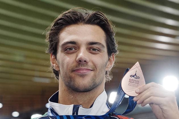 Thomas Ceccon bronze medal 200-meter backstroke at the Swimming European Aquatics Championships Paris 2026, Paris, August 12, 2026  Copyright: xGianxMattiaxD Alberto LaPressex