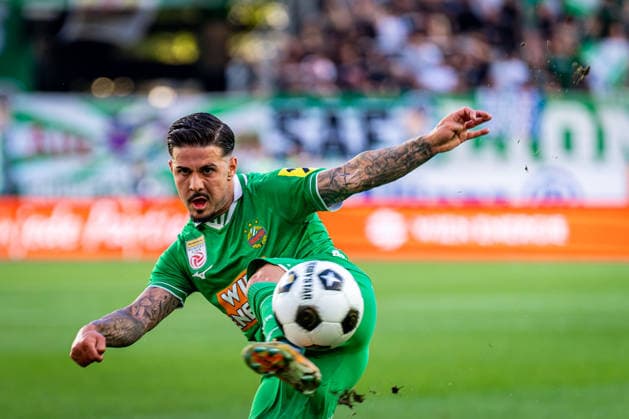 SOCCER - UEFA ECL, Rapid vs Paide VIENNA,AUSTRIA,12.AUG.26 - SOCCER - UEFA Conference League, qualification, SK Rapid Wien vs Paide Linnameeskond. Image shows Marco Tilio (Rapid).  GEPAxpictures xKevinxHackner