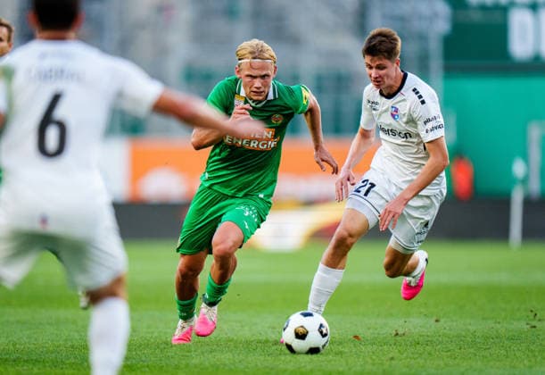 SOCCER - UEFA ECL, Rapid vs Paide VIENNA,AUSTRIA,12.AUG.26 - SOCCER - UEFA Conference League, qualification, SK Rapid Wien vs Paide Linnameeskond. Image shows Tobias Gulliksen (Rapid).  GEPAxpictures xEdgarxEisner