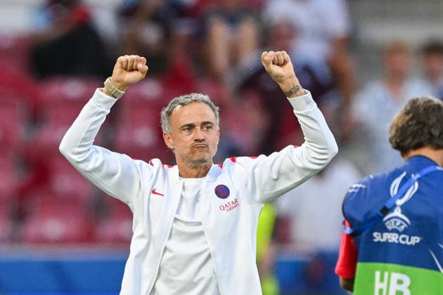 SOCCER - UEFA Super Cup, PSG vs Aston Villa SALZBURG,AUSTRIA,12.AUG.26 - SOCCER - UEFA Super Cup, Paris Saint-Germain vs Aston Villa FC. Image shows head coach Luis Enrique (PSG).  GEPAxpictures xDanielxSchoenherr