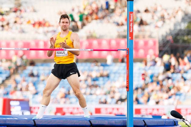 BIRMINGHAM, GREAT BRITAIN - AUGUST 12, 2026: Niklas KAUL (GER Germany) competing in the high jump of the decathlon during the European Athletics Championships at Alexander Stadium on August 12, 2026 in Birmingham, Great Britain. Great Britain Copyright: xAxelxKohringx