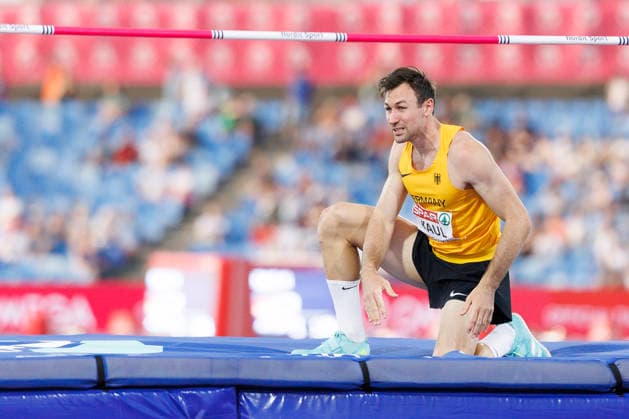 BIRMINGHAM, GREAT BRITAIN - AUGUST 12, 2026: Niklas KAUL (GER Germany) competing in the high jump of the decathlon during the European Athletics Championships at Alexander Stadium on August 12, 2026 in Birmingham, Great Britain. Great Britain Copyright: xAxelxKohringx