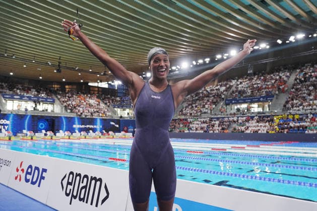 Sara Curtis woerld record on 50-meter backstroke the at the Swimming European Aquatics Championships Paris 2026, Paris, August 12, 2026  Copyright: xGianxMattiaxD Alberto LaPressex