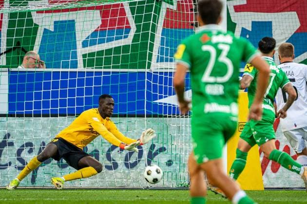 SOCCER - UEFA ECL, Rapid vs Paide VIENNA,AUSTRIA,12.AUG.26 - SOCCER - UEFA Conference League, qualification, SK Rapid Wien vs Paide Linnameeskond. Image shows Ebrima Jarju (Paide).  GEPAxpictures xKevinxHackner
