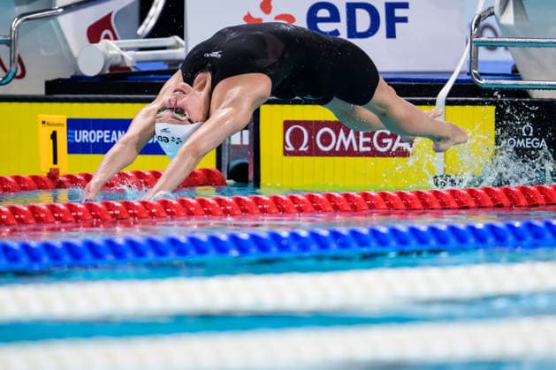 260812 Fanny Teijonsalo of Finland competes in a women™s 50 meters backstroke swimming semifinal during day 13 of the 2026 European Aquatics Championships on August 12, 2026 in Saint-Denis. Photo: Joel Marklund BILDBYRAN kod JM JM0840 bbeng simning swimming svomming 2026 european aquatics championships em dam *** August 12, 2026: Fanny Teijonsalo of Finland competes in the women’s 50-meter backstroke swimming semifinal on Day 13 of the 2026 European Aquatics Championships in Saint Denis. 2026 in Saint-Denis. Photo by Joel Marklund. BILDBYRAN code JM JM0840 bbeng swimming 2026 European Aquatics Championships women’s  Copyright: JOELxMARKLUND BB260812JM133