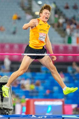 BIRMINGHAM, GREAT BRITAIN - AUGUST 12, 2026 : Amadeus GRÄBER (GER Germany) competing in the high jump in the decathlon during the European Athletics Championships at Alexander Stadium on August 12, 2026 in Birmingham, Great Britain. Great Britain Copyright: xLeahxKohringx
