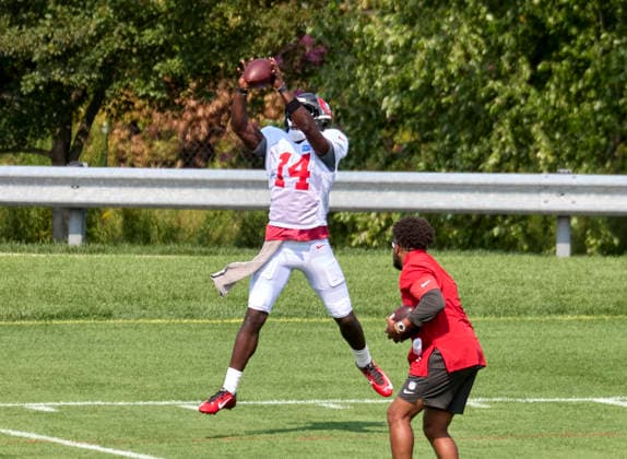 Tampa Bay Buccaneers wide receiver Chris Godwin Jr. (14) participate during a joint practice with the New York Jets during training camp at the Atlantic Health Jets Training Center, Florham Park, New Jersey. CSM Florham Park United States - ZUMAc04_ 20260812_zma_c04_010 Copyright: xDuncanxWilliamsx