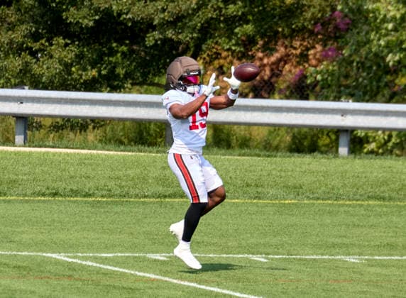 Tampa Bay Buccaneers wide receiver Kameron Johnson (19) participate during a joint practice with the New York Jets during training camp at the Atlantic Health Jets Training Center, Florham Park, New Jersey. CSM Florham Park United States - ZUMAc04_ 20260812_zma_c04_026 Copyright: xDuncanxWilliamsx