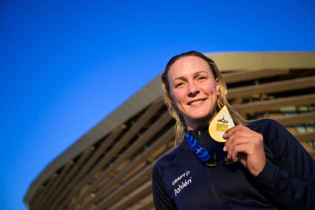 260812 Sarah Sjöström of Sweden poses with her gold medal after women™s 50 meters butterfly swimming final during day 13 of the 2026 European Aquatics Championships on August 12, 2026 in Saint-Denis. Photo: Joel Marklund BILDBYRAN kod JM JM0840 bbeng simning swimming svomming 2026 european aquatics championships em dam Sverige Sweden EM-guld guld medalj guldmedalj *** August 12, 2026: Sarah Sjöström of Sweden poses with her gold medal after the women’s 50-meter butterfly swimming final on Day 13 of the 2026 European Aquatics Championships in Saint Denis. 2026 in Saint-Denis. Photo by Joel Marklund. BILDBYRAN code JM JM0840 bbeng swimming 2026 European Aquatics Championships European Championships women Sweden European Championships gold gold medal  Copyright: JOELxMARKLUND BB260812JM135