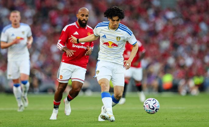 Manchester United, ManU vs Leeds United, Croke Park, Dublin 12 8 2026 Ao Tanaka of Leeds Ao Tanaka 12 8 2026  Copyright: xx RB1_2214