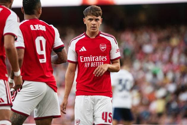 Theo Julienne of Arsenal during the Friendly match between Arsenal and Como Arsenal v Como, Preseason Friendly, Football, Emirates Stadium, London - 12 Aug 2026London Emirates Stadium United Kingdom  Copyright: xSeanxTroup Shutterstockx 17064767y