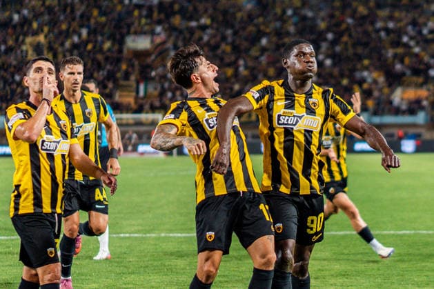 Superbet Supercup Greece, AEK Athen vs. OFI Kreta am 12.08.2026 im Pankritio Stadion in Heraklion Tor zum 2:2 durch Zine *** Superbet Supercup Greece, AEK Athens vs. OFI Crete on August 12, 2026, at Pankritio Stadium in Heraklion; goal to make it 2–2 by Zine Copyright: xBahhoxKarax