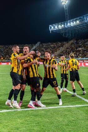 Superbet Supercup Greece, AEK Athen vs. OFI Kreta am 12.08.2026 im Pankritio Stadion in Heraklion Tor zum 2:2 durch Zine *** Superbet Supercup Greece, AEK Athens vs. OFI Crete on August 12, 2026, at Pankritio Stadium in Heraklion; goal to make it 2–2 by Zine Copyright: xBahhoxKarax