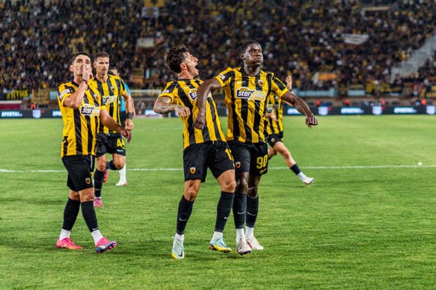 Superbet Supercup Greece, AEK Athen vs. OFI Kreta am 12.08.2026 im Pankritio Stadion in Heraklion Tor zum 2:2 durch Zine *** Superbet Supercup Greece, AEK Athens vs. OFI Crete on August 12, 2026, at Pankritio Stadium in Heraklion; goal to make it 2–2 by Zine Copyright: xBahhoxKarax