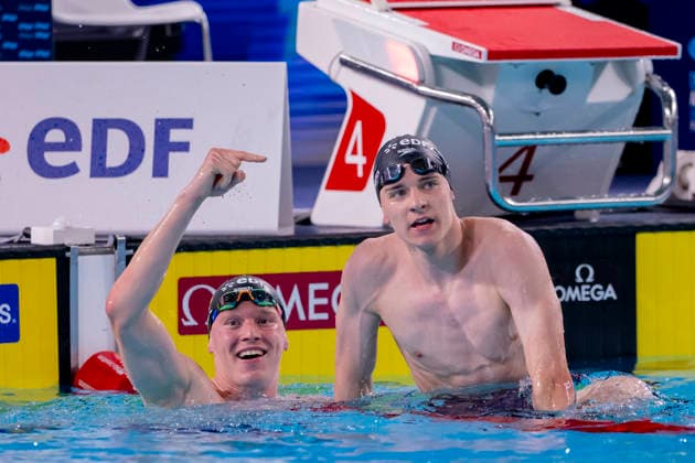 France, Paris, Centre Aquatique Olympique Metropole du Grand Paris, 12.08.2026, European Aquatics Championships, Day 13 - Final Session, Sven Schwarz, Waspo 98 Hannover and Johannes Liebmann, SC Magdeburg, Germany, Photo by Eibner Pressefoto Tino Henschel European Aquatics Championships, Day 13 - Final Session Paris *** France, Paris, Centre Aquatique Olympique Metropole du Grand Paris, August 12, 2026, European Aquatics Championships, Day 13 Final Session, Sven Schwarz, Waspo 98 Hannover and Johannes Liebmann, SC Magdeburg, Germany, Photo by Eibner Pressefoto Tino Henschel European Aquatics Championships, Day 13 Final Session, Paris Copyright: xEibnerxPressefotox