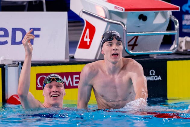 France, Paris, Centre Aquatique Olympique Metropole du Grand Paris, 12.08.2026, European Aquatics Championships, Day 13 - Final Session, Sven Schwarz, Waspo 98 Hannover and Johannes Liebmann, SC Magdeburg, Germany, Photo by Eibner Pressefoto Tino Henschel European Aquatics Championships, Day 13 - Final Session Paris *** France, Paris, Centre Aquatique Olympique Metropole du Grand Paris, August 12, 2026, European Aquatics Championships, Day 13 Final Session, Sven Schwarz, Waspo 98 Hannover and Johannes Liebmann, SC Magdeburg, Germany, Photo by Eibner Pressefoto Tino Henschel European Aquatics Championships, Day 13 Final Session, Paris Copyright: xEibnerxPressefotox