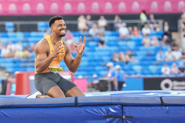 BIRMINGHAM, GREAT BRITAIN - AUGUST 12, 2026 : Leo NEUGEBAUER (GER Germany) competing in the high jump in the decathlon during the European Athletics Championships at Alexander Stadium on August 12, 2026 in Birmingham, Great Britain. Great Britain Copyright: xLeahxKohringx