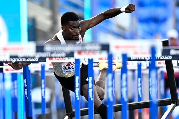 European Athletics Championships Birmingham 2026 - day 3 BIRMINGHAM, ENGLAND - AUGUST 12 : Bacari Elie (BEL) in action during the 110m hurdles on day 3 of the Birmingham 2026 European Athletics Championships on August 12, 2026 in Birmingham, England, 12 08 2026 Birmingham ENGLAND  Copyright: xTomasxSiskx