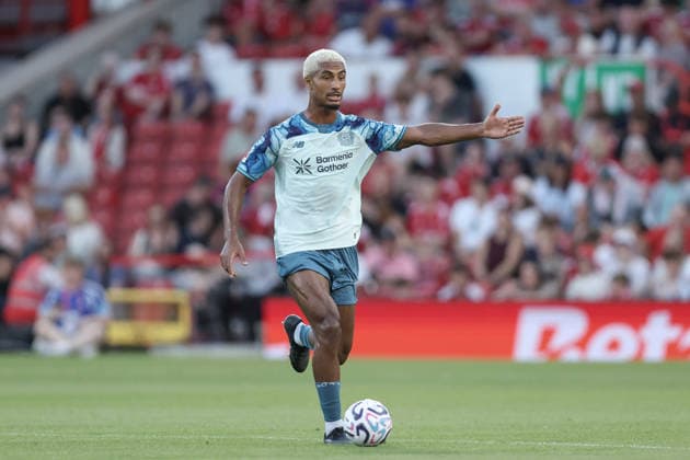 Nottingham Forest v Bayer Leverkusen, Pre-Season Friendly LoÃ¯c BadÃ of Bayer 04 Leverkusen gestures during the Pre-Season Friendly match between Nottingham Forest and Bayer Leverkusen at the City Ground, Nottingham, UK on 12 August 2026. Editorial use only , Copyright: xJezxTighex PSI-24662-0034