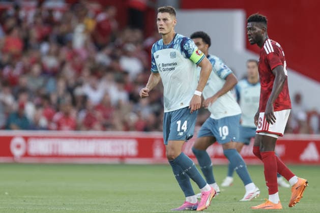 Nottingham Forest v Bayer Leverkusen, Pre-Season Friendly Patrik Schick of Bayer 04 Leverkusen during the Pre-Season Friendly match between Nottingham Forest and Bayer Leverkusen at the City Ground, Nottingham, UK on 12 August 2026. Editorial use only , Copyright: xJezxTighex PSI-24662-0044