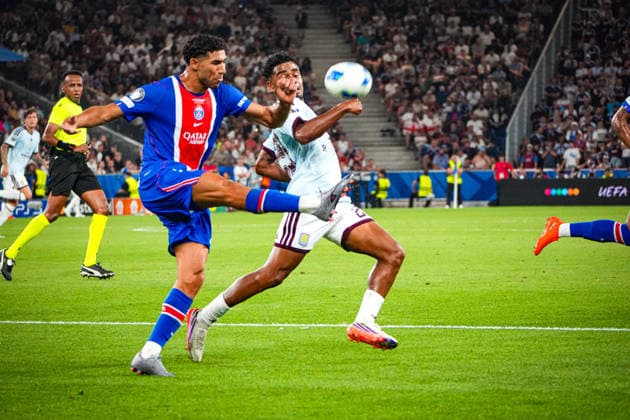 Fussball: Österreich: UEFA Super Cup 2026 - Finale, 12.08.2026 - Paris Saint-Germain (PSG - Frankreich) vs. Aston Villa FC (England) - Stadion Salzburg (Salzburg, Österreich); Achraf Hakimi (Paris Saint Germain) *** Soccer Austria UEFA Super Cup 2026 Final, August 12, 2026 Paris Saint-Germain (PSG) France vs. Aston Villa FC England Salzburg Stadium, Salzburg, Austria Achraf Hakimi Paris Saint-Germain Copyright: xLukasxBierederx