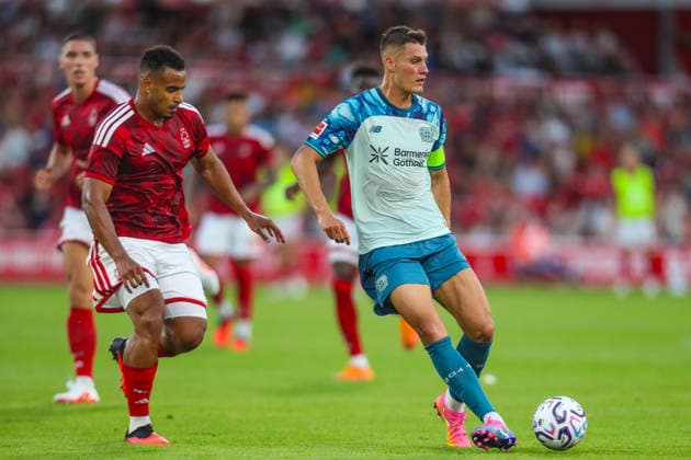 Nottingham Forest v Bayer Leverkusen, Pre-Season Friendly Patrik Schick Of Bayer Leverkusen in action during the Nottingham Forest v Bayer Leverkusen Pre-Season Friendly match at the City Ground, West Bridgford, England on 12 August 2026 Credit: Lee Keuneke Every Second Media Editorial use only. All images are copyright Every Second Media Limited. No images may be reproduced without prior permission. Copyright: xIMAGO EveryxSecondxMediax ESM-2087-0021 LeexKeunekex xEveryxSecondxMediax