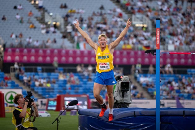 12.08.2026, GBR, Leichtathletik, Europameisterschaft 2026, Morgensession Tag 3, Birmingham Emil Uhlin ( Schweden ), Zehnkampf Herren, Hochsprung Birmingham Alexander Stadium England Großbritannien *** August 12, 2026, GBR, Track and Field, 2026 European Championships, Morning Session, Day 3, Birmingham; Emil Uhlin, Sweden, Men s Decathlon, High Jump, Birmingham Alexander Stadium, England, Great Britain Copyright: xNordphoto Memmlerx