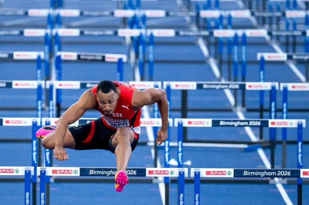 12.08.2026, GBR, Leichtathletik, Europameisterschaft 2026, Morgensession Tag 3, Birmingham Jason Joseph ( Schweiz ), 110 Meter Hürden Herren, Halbfinale Birmingham Alexander Stadium England Großbritannien *** August 12, 2026, GBR, Track and Field, 2026 European Championships, Morning Session, Day 3, Birmingham, Jason Joseph (Switzerland), Men s 110-meter hurdles, Semifinals, Alexander Stadium, Birmingham, England, Great Britain Copyright: xNordphoto Memmlerx