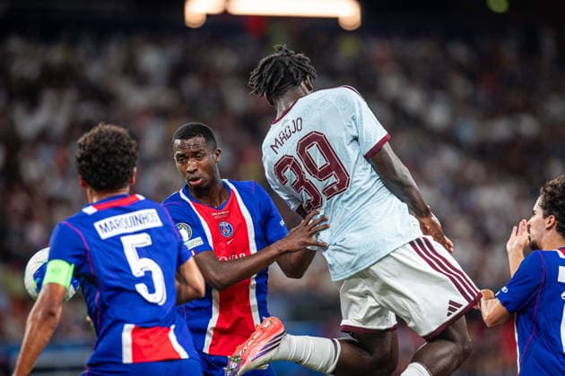 2026.08.12 Salzburg Pilka Nozna, Superpuchar UEFA 2026 PSG - Aston Villa N z Madjo Foto Mateusz Porzucek PressFocus 2026.08.12 Salzburg Football, UEFA Super Cup 2026 Paris Saint-Germain F.C. - Aston Villa PSG - Aston Villa Madjo Credit: Mateusz Porzucek PressFocus NEWSPIX.PL --- newspix.pl POLAND OUT! 