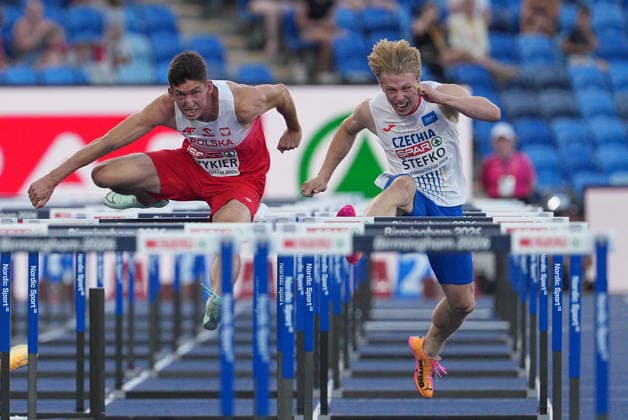 European Athletics Championships in Birmingham, United Kingdom, August 12, 2026. Czech Stepan Stefko competes during the 110m hurdles men s semi-finals. (CTKxPhoto JaroslavxSvoboda) CTKPhotoP2026081207458  CTKPhotoP2026081207458