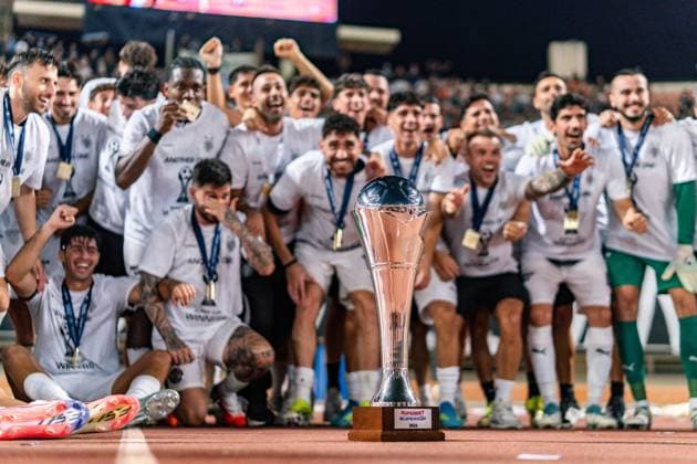 Superbet Supercup Greece, AEK Athen vs. OFI Kreta am 12.08.2026 im Pankritio Stadion in Heraklion Jubel über den Supercup Sieg *** Superbet Super Cup Greece: AEK Athens vs. OFI Crete on August 12, 2026, at Pankritio Stadium in Heraklion—Celebrations following the Super Cup victory Copyright: xBahhoxKarax