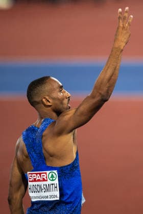 260812 Matthew Hudson-Smith of Great Britain celebrates after competing in the final of men™s 400 meters during day 3 of the 2026 European Athletics Championships on August 12, 2026 in Birmingham. Photo: Maxim Thore BILDBYRAN kod MT MT1066 friidrott athletics friidrett friidrotts-em em friidretts-em 2026 european athletics championships 3 bbeng jubel celebration *** August 12, 2026: Matthew Hudson Smith of Great Britain celebrates after competing in the men’s 400-meter final on Day 3 of the 2026 European Athletics Championships, 2026 in Birmingham. Photo by Maxim Thore. BILDBYRAN code MT MT1066 track and field athletics friidrett friidrotts em em friidretts em 2026 European Athletics Championships 3 bbeng jubilation celebration  Copyright: MAXIMxTHORE BB260812MT125