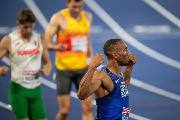 260812 Matthew Hudson-Smith of Great Britain celebrates after competing in the final of men™s 400 meters during day 3 of the 2026 European Athletics Championships on August 12, 2026 in Birmingham. Photo: Maxim Thore BILDBYRAN kod MT MT1066 friidrott athletics friidrett friidrotts-em em friidretts-em 2026 european athletics championships 3 bbeng jubel celebration *** August 12, 2026: Matthew Hudson Smith of Great Britain celebrates after competing in the men’s 400-meter final on Day 3 of the 2026 European Athletics Championships, 2026 in Birmingham. Photo by Maxim Thore. BILDBYRAN code MT MT1066 track and field athletics friidrett friidrotts em em friidretts em 2026 European Athletics Championships 3 bbeng jubilation celebration  Copyright: MAXIMxTHORE BB260812MT126