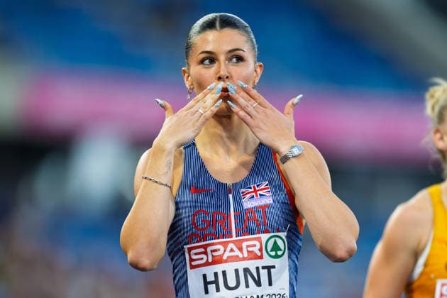 BIRMINGHAM, UNITED KINGDOM - AUGUST 12: Amy Hunt of Great Britain competes in the Women s 200m during the European Athletics Championships at Alexander Stadium on August 12, 2026 in Birmingham, United Kingdom. England United Kingdom Copyright: xBEAUTIFULxSPORTS TobiasxLacknerx