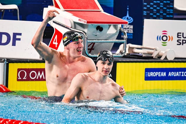 NATATION : Championnat d europe de natation 2026 - PARIS - 12 08 2026 Johannes Liebmann (GER) Sven Schwarz (GER) Saint DenisFrance  Copyright: xBaptistexAutissierx